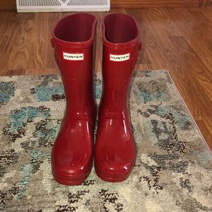 Cherry Red Hunter Rain Boots